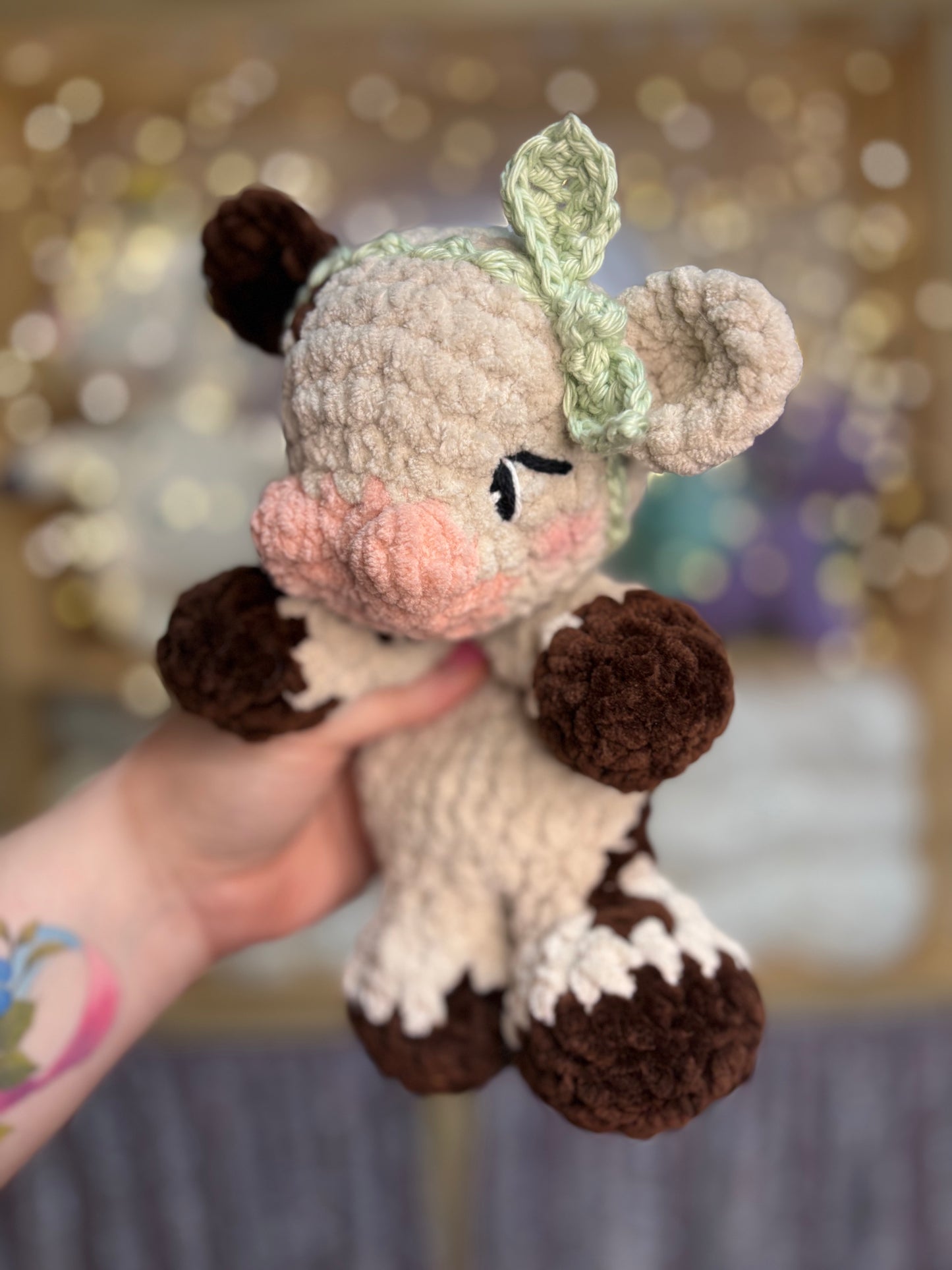 Dairy Cow Baby Snuggler Handmade Crochet Plushie
