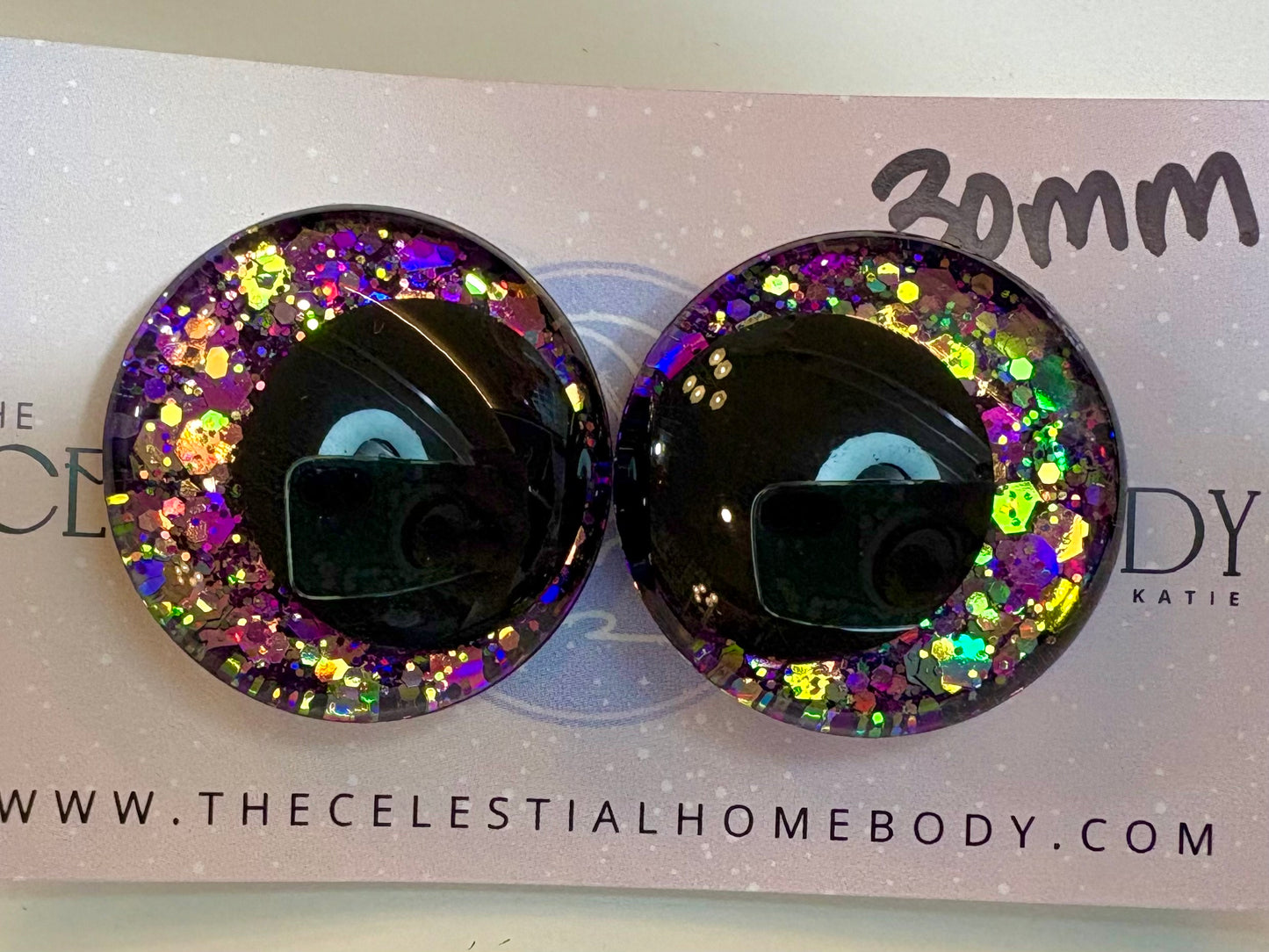 Starlight Glimmer (Purple/teal/gold color shifting) 3D Safety Eyes - 20mm, 25mm, 30mm