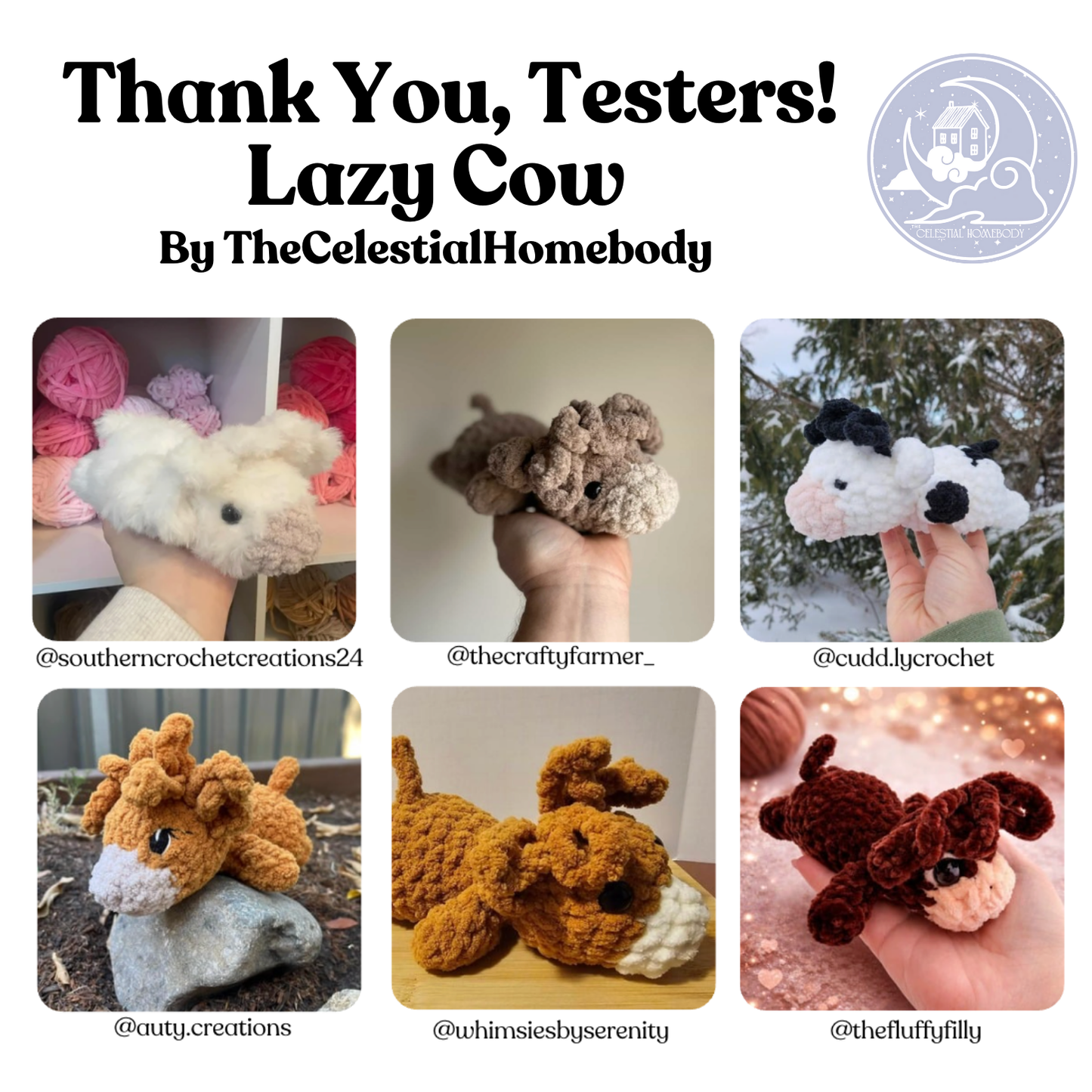 Lazy Highland Cow Low-Sew Beginner Crochet Pattern Digital Download Quick Amigurumi Pattern