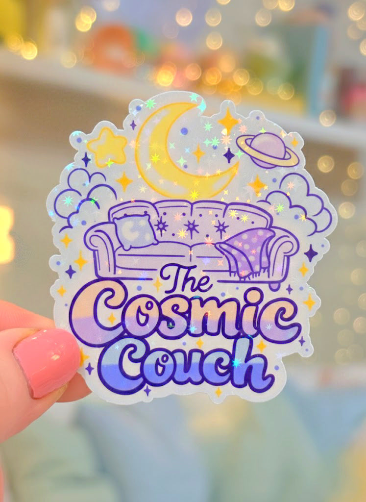 Cosmic Couch Merch Sticker - Waterproof Sticker for Water Bottle/Stanley, Car, Laptop, Phone, Game Console
