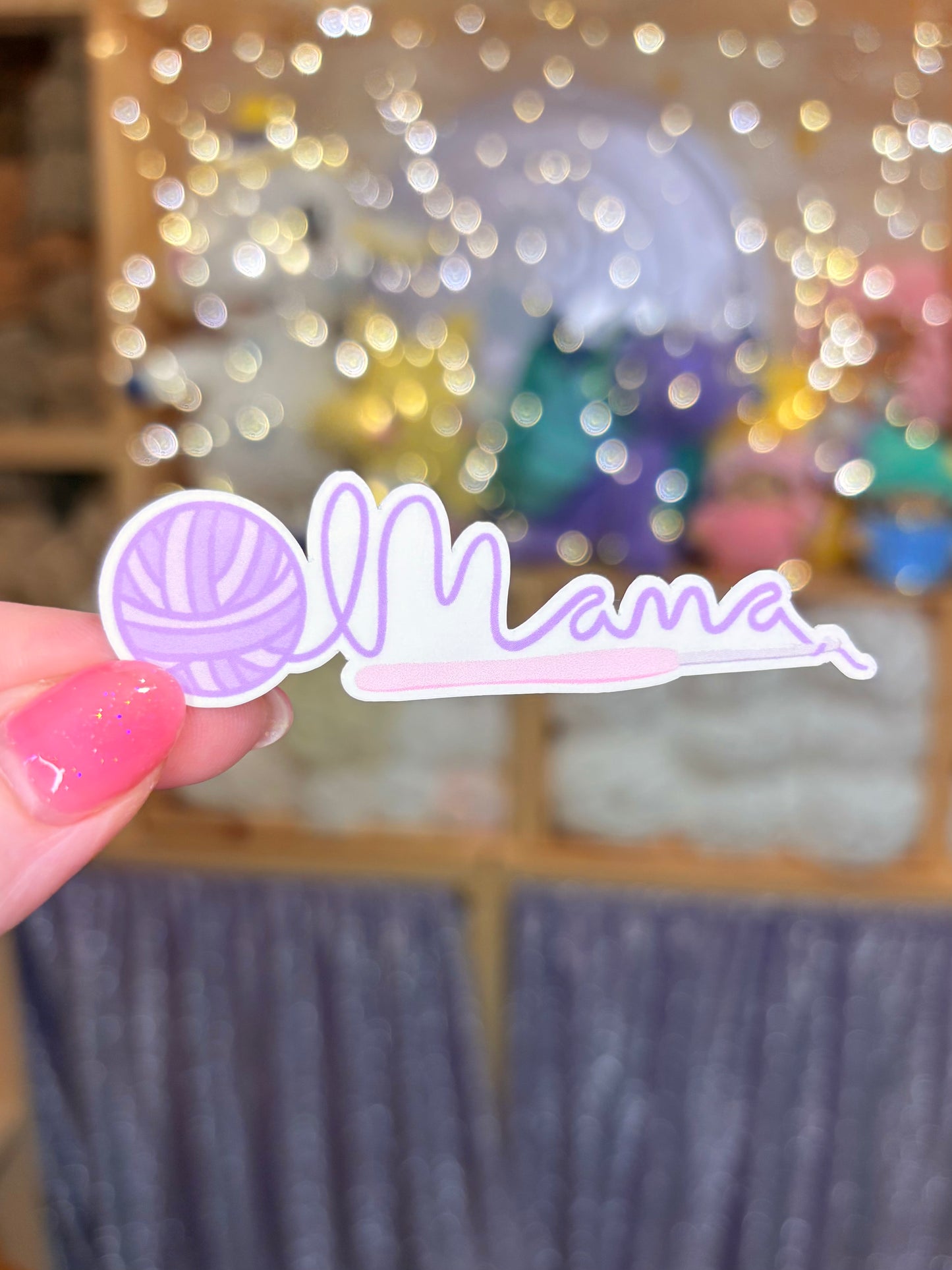 Crochet Mama Hook and Yarn 3 inch Sticker - Waterproof Sticker for Water Bottle/Stanley, Car, Laptop, Phone, Game Console