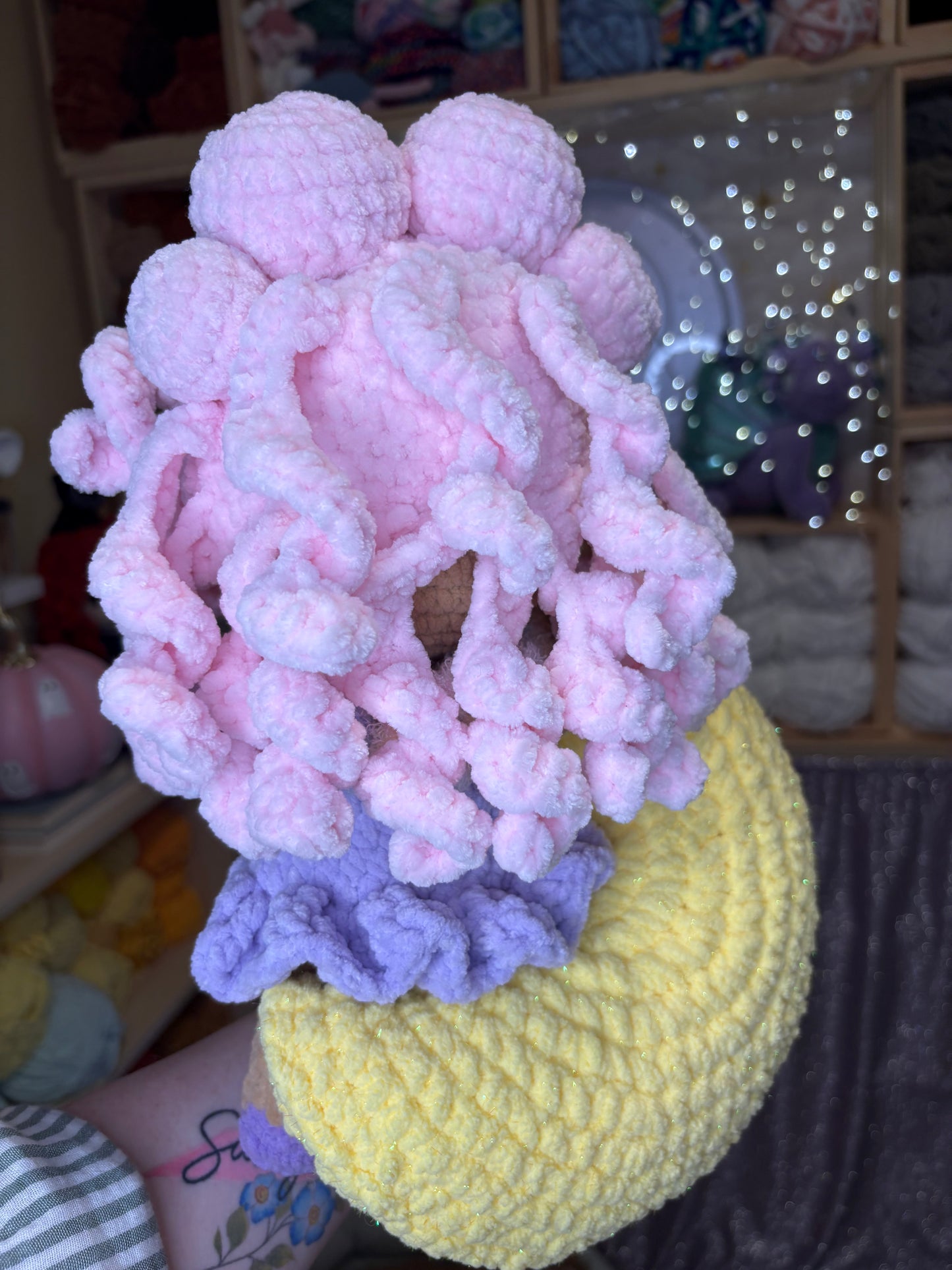 Luna Doll on the Moon Handmade Crochet Plushie