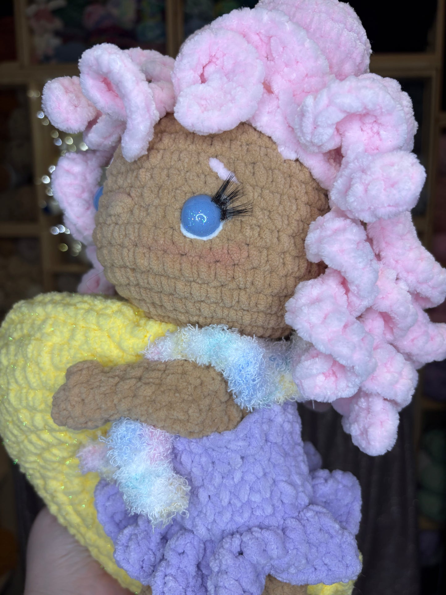 Luna Doll on the Moon Handmade Crochet Plushie