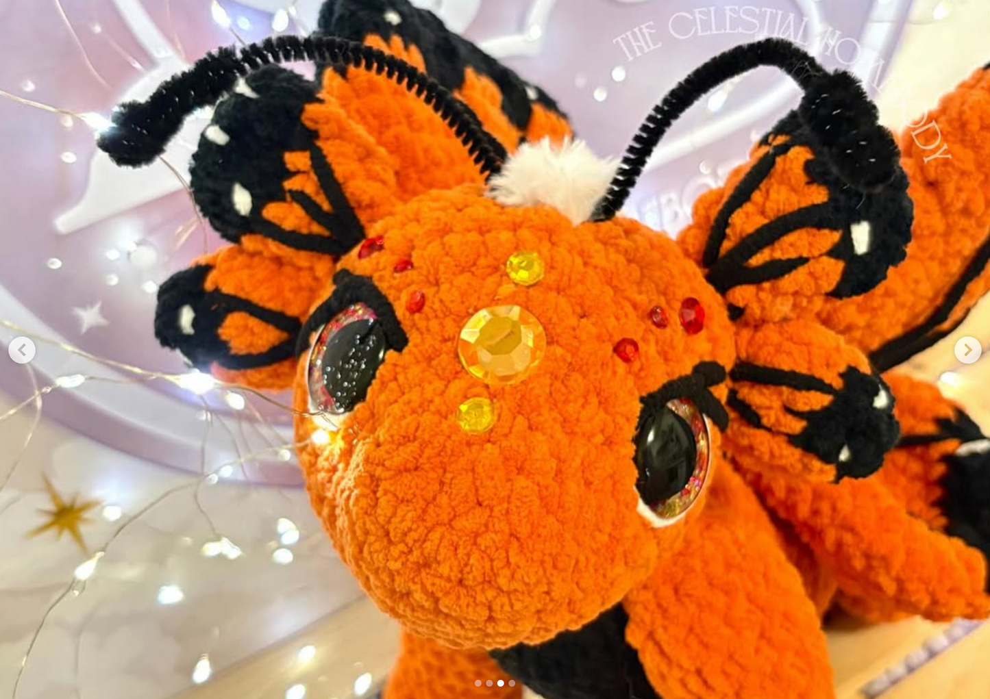 Monarch Butterfly Dragon Handmade Crochet Plushie