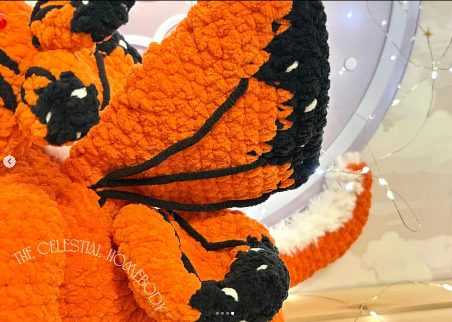 Monarch Butterfly Dragon Handmade Crochet Plushie