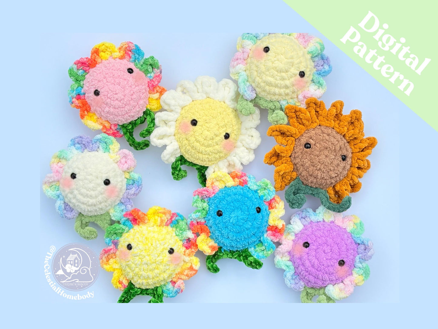 Flower Pal NO SEW Crochet Pattern Digital Download Quick Amigurumi Pattern Great for Market Prep!