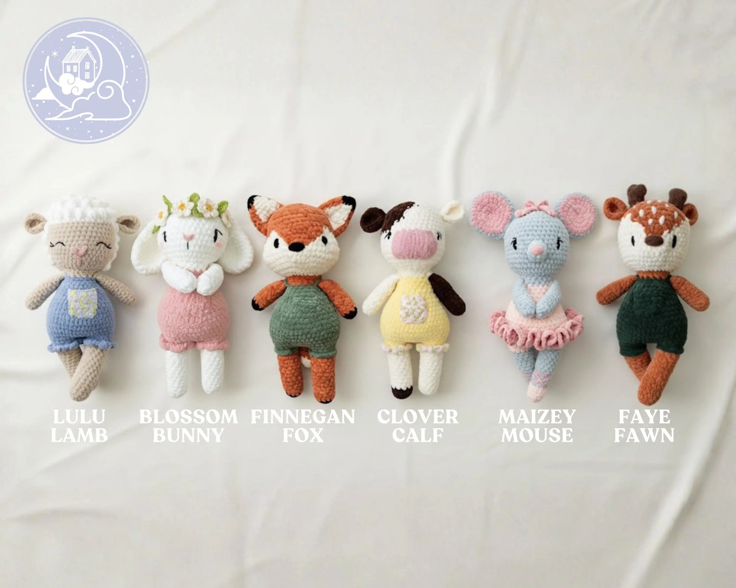 Lulu the Lamb Low-Sew Crochet Amigurumi Pattern DIGITAL DOWNLOAD - Snuggle Sprites Collection