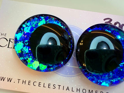Jedi (Blue/green/teal color shifting) 3D Safety Eyes - 20mm, 25mm, 30mm