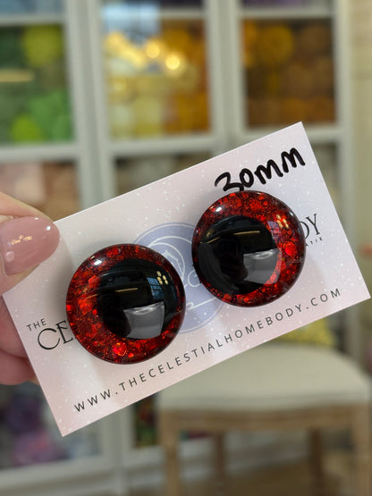 Ruby Red Sparkle 3D Safety Eyes
