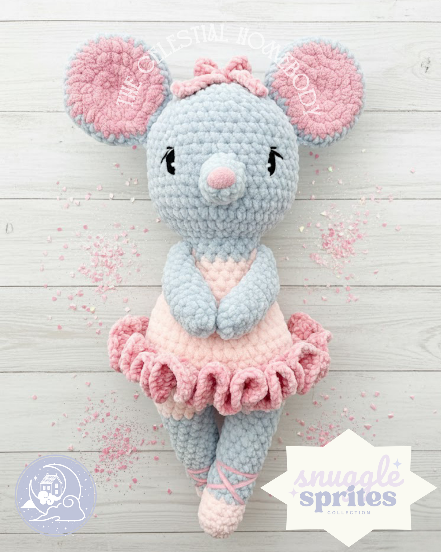 Maizey the Mouse Ballerina Crochet Amigurumi Pattern DIGITAL DOWNLOAD - Snuggle Sprites Collection