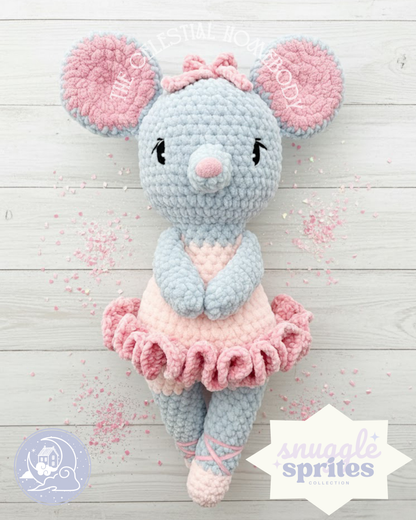 Maizey the Mouse Ballerina Crochet Amigurumi Pattern DIGITAL DOWNLOAD - Snuggle Sprites Collection