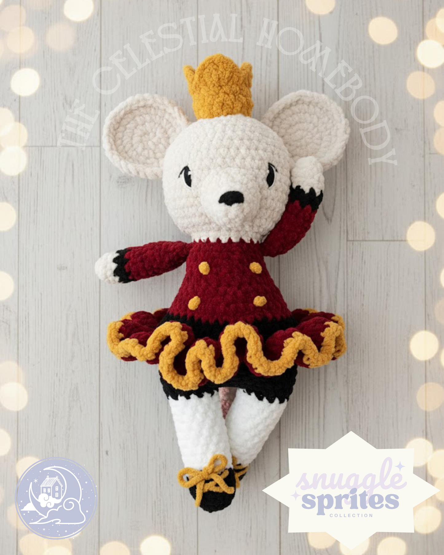 Maizey the Mouse Ballerina Crochet Amigurumi Pattern DIGITAL DOWNLOAD - Snuggle Sprites Collection