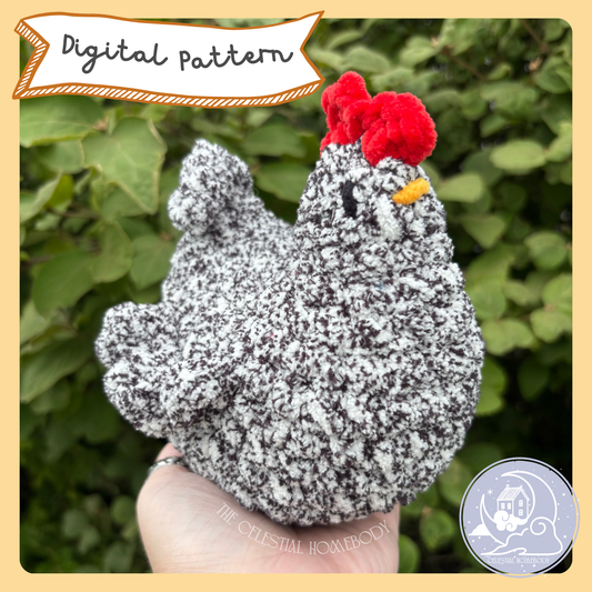 Chubby Chicken Beginner Friendly LOW SEW Crochet Pattern Digital Download Quick Amigurumi Pattern