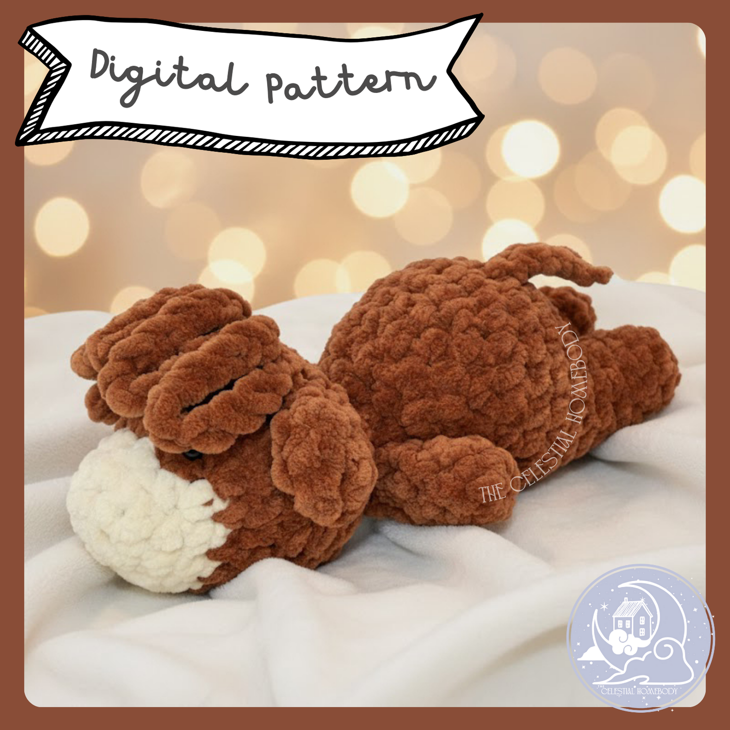 Lazy Highland Cow Low-Sew Beginner Crochet Pattern Digital Download Quick Amigurumi Pattern