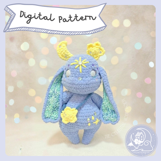 "Moon Keeper" Bunny Crochet Amigurumi Pattern Digital Download