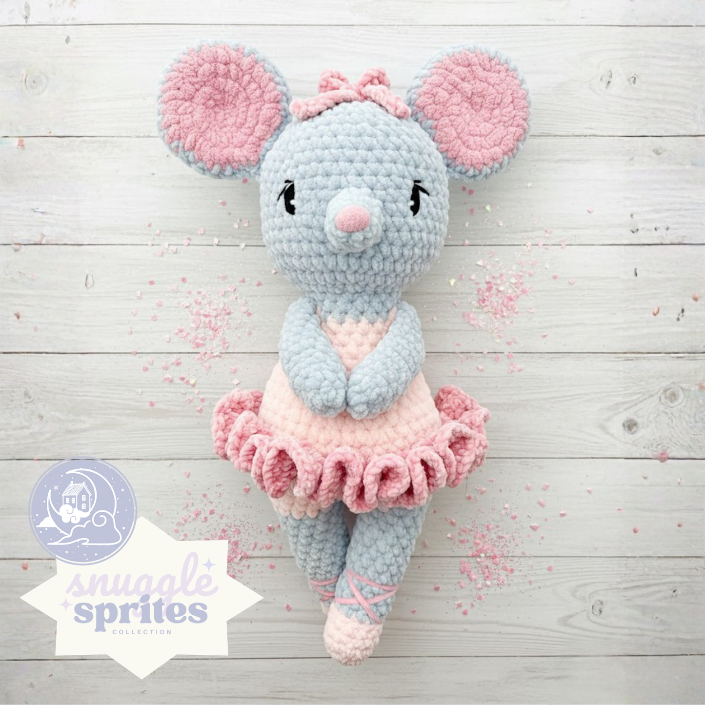 Maizey the Mouse Ballerina Crochet Amigurumi Pattern DIGITAL DOWNLOAD - Snuggle Sprites Collection