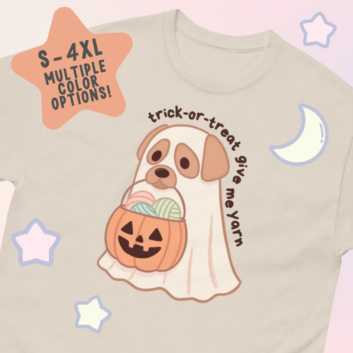Trick-Or-Treat Give Me Yarn Golden Retriever Ghost Unisex Classic Tee T-Shirt
