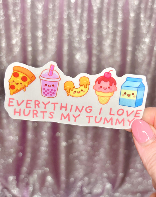 Lactose Intolerant Chibi Joke XL Sticker - Waterproof Sticker for Water Bottle/Stanley, Car, Laptop, Phone, Game Console