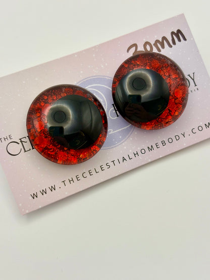 Ruby Red Sparkle 3D Safety Eyes