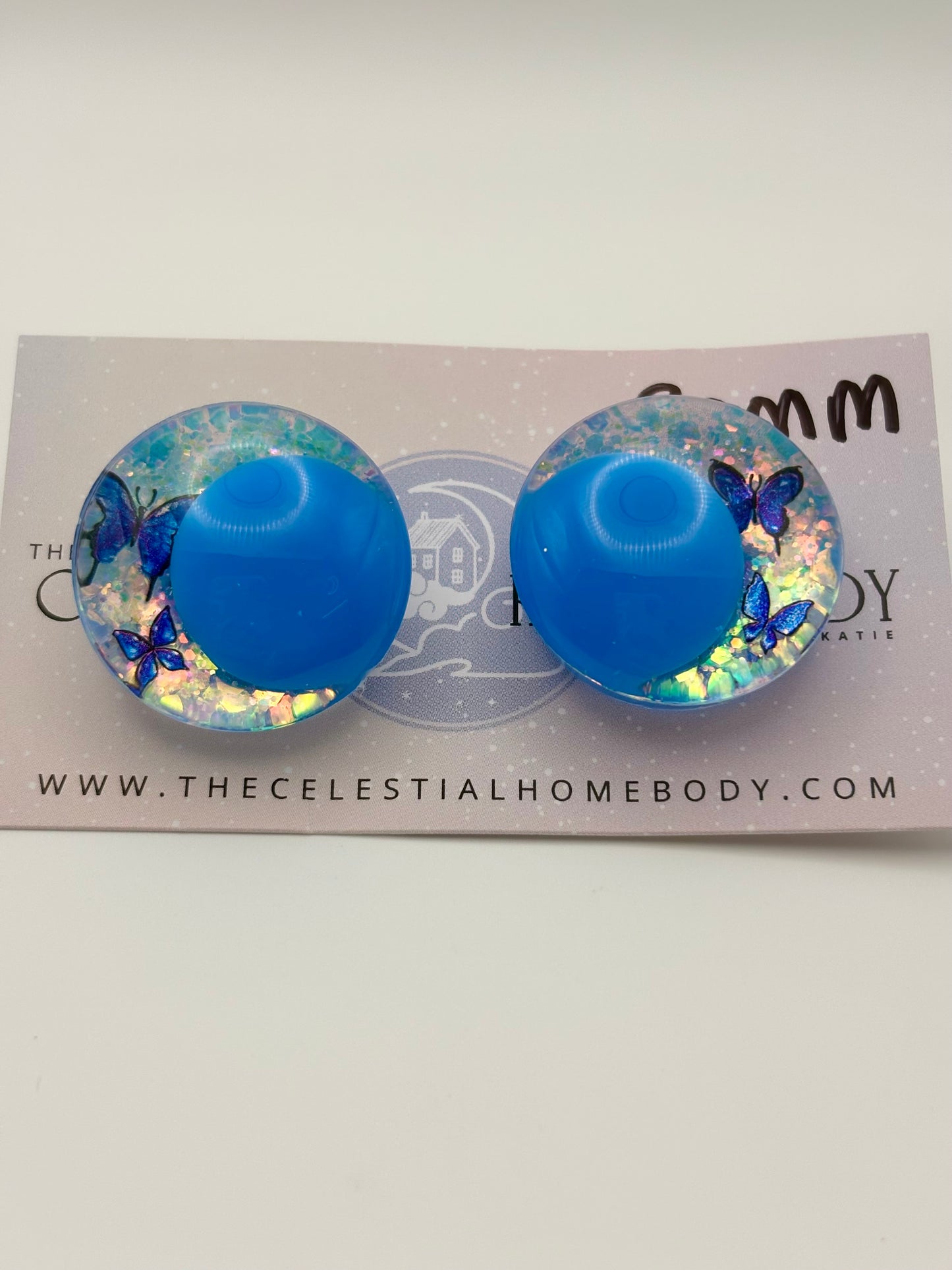 Girl Like You Butterflies - Pink/Blue Colored Pupil 3D Safety Eyes