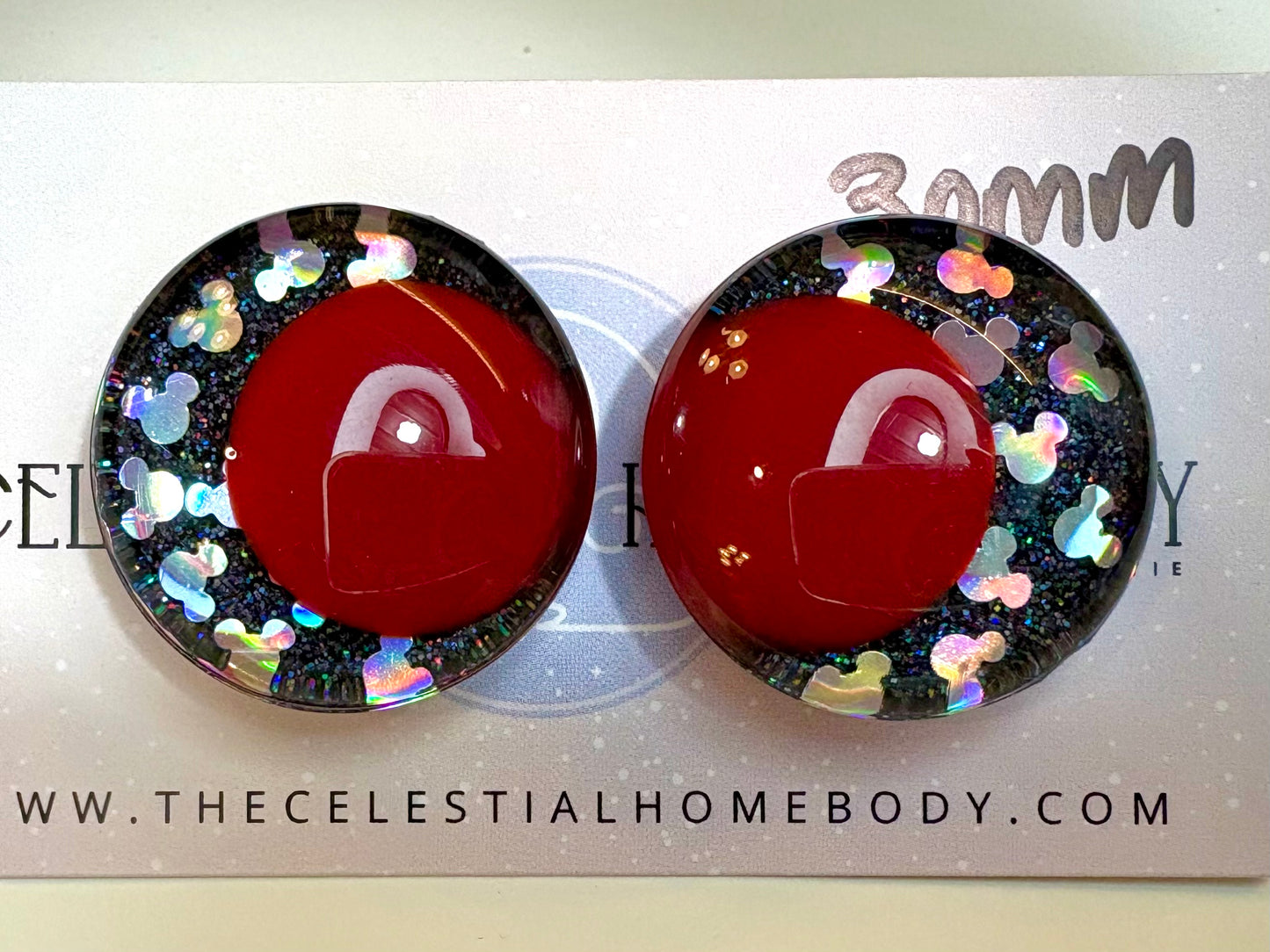 Mouse Head Red Pupil 3D Safety Eyes - 30mm (Copy)
