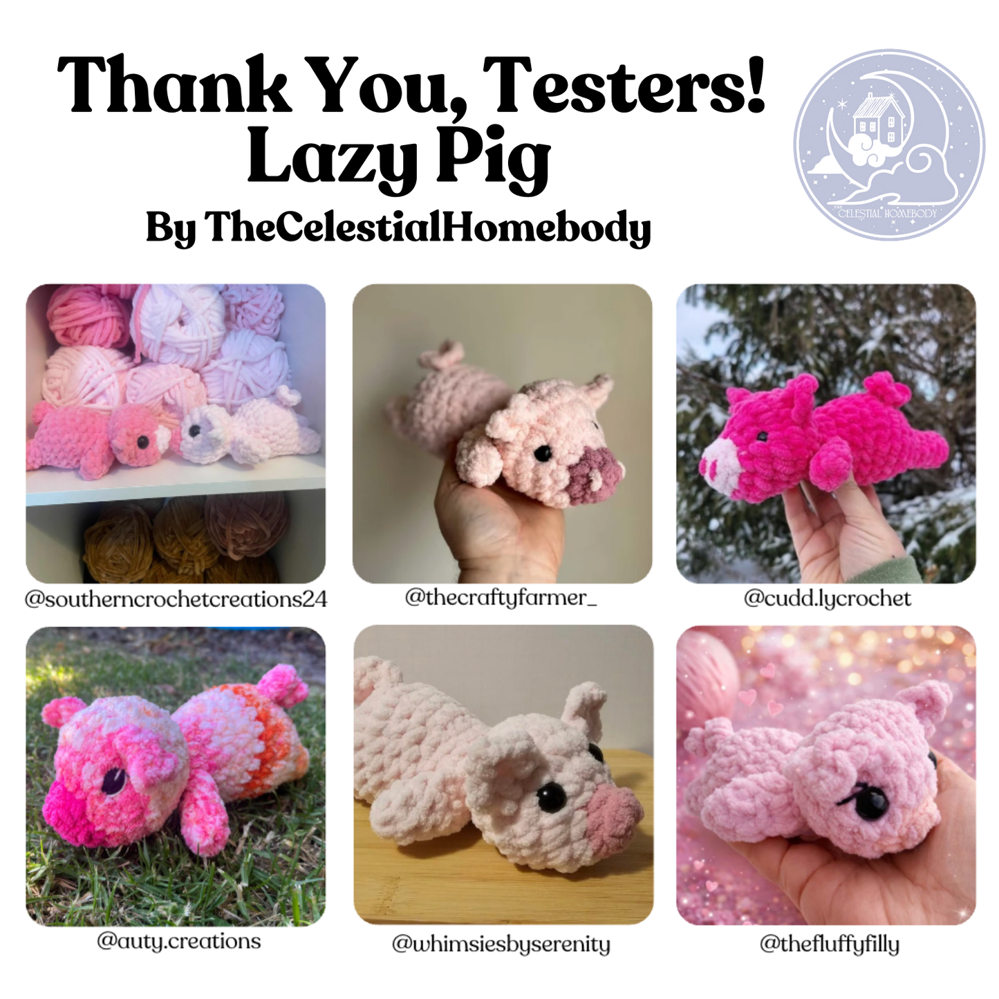 Lazy Piggy Low-Sew Beginner Crochet Pattern Digital Download Quick Amigurumi Pattern