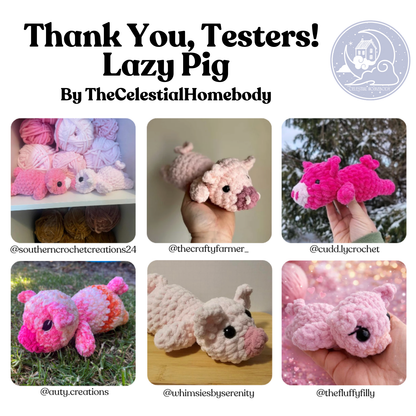 Lazy Piggy Low-Sew Beginner Crochet Pattern Digital Download Quick Amigurumi Pattern