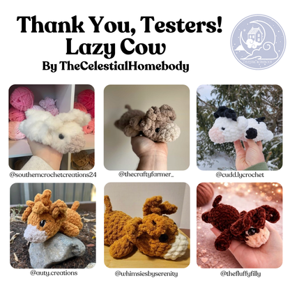 Lazy Highland Cow Low-Sew Beginner Crochet Pattern Digital Download Quick Amigurumi Pattern