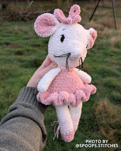 Maizey the Mouse Ballerina Crochet Amigurumi Pattern DIGITAL DOWNLOAD - Snuggle Sprites Collection