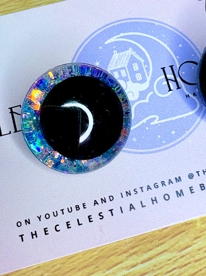 Cinderella Butterfly Blue Sparkle Hologrpahic 3D Safety Sinker Eyes - 30mm, 20mm