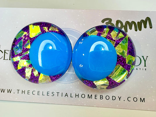 April Showers Blue Pupil 3D Safety Eyes - 30mm