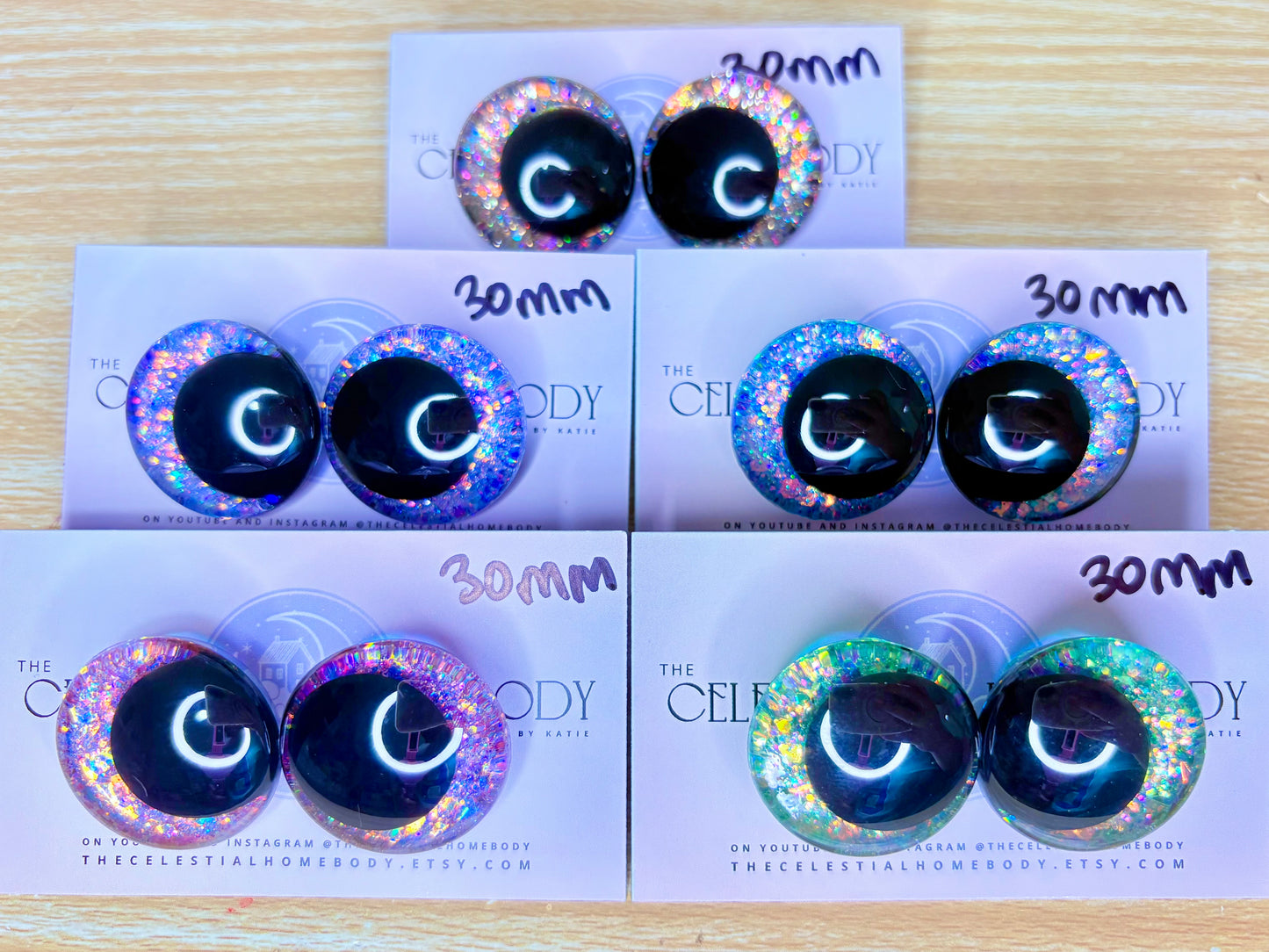 Opal Pastels Collection 3D Safety Sinker Eyes - 30mm, 25mm