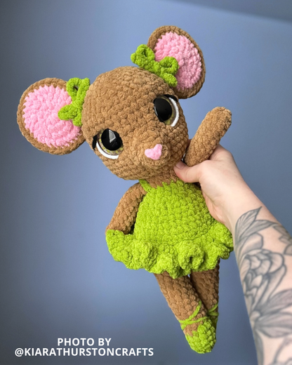 Maizey the Mouse Ballerina Crochet Amigurumi Pattern DIGITAL DOWNLOAD - Snuggle Sprites Collection