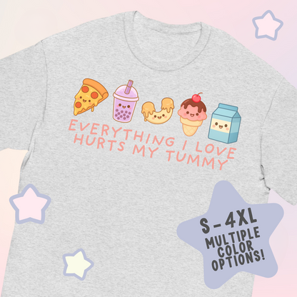 Chibi Foods Lactose Intolerant Tummy Hurts Joke Unisex Classic Tee T-Shirt