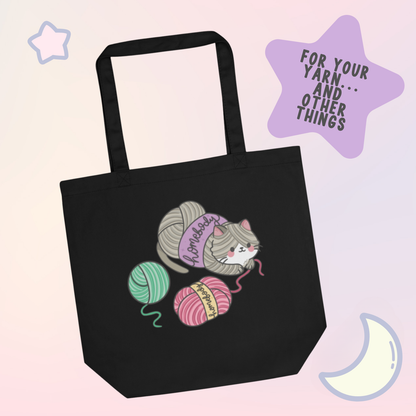 Yarn Kitty Crocheter/Knitter Homebody Cat Eco Tote Bag