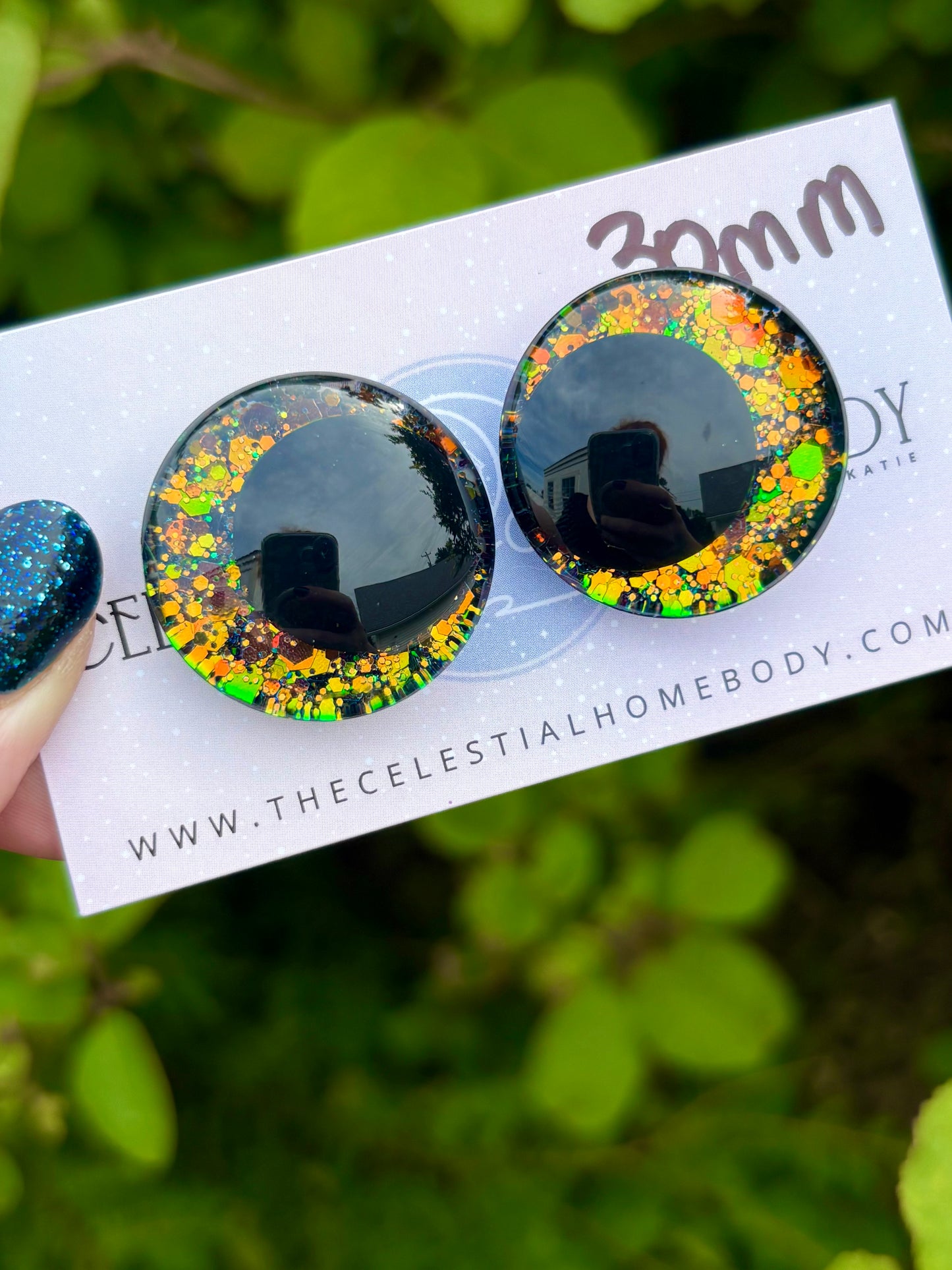 Sweater Weather Green/Gold Color Shifting - 3D Safety Eyes