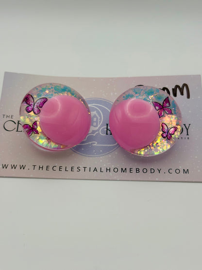Girl Like You Butterflies - Pink/Blue Colored Pupil 3D Safety Eyes