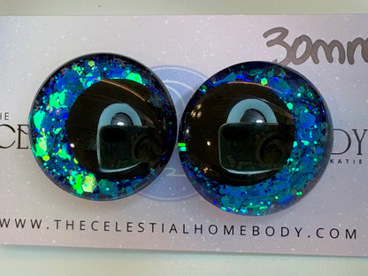 Jedi (Blue/green/teal color shifting) 3D Safety Eyes - 20mm, 25mm, 30mm