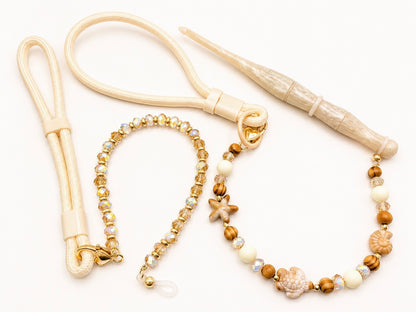 Cream Nylon Hook Halo Adjustable Wristlet