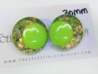 Pastel Opal Blue, Green, Purple Colored Pupil 3D Safety Eyes - 30mm