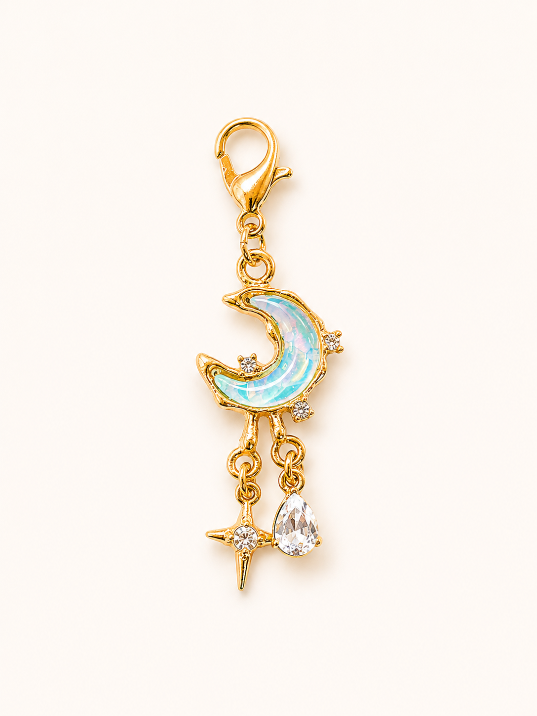 Celestial Moon Color Shifting Crystal Stitch Marker Gold or Silver