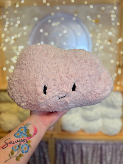 Fluffy Pink Cloud WEIGHTED Handmade Crochet Plushie Pillow