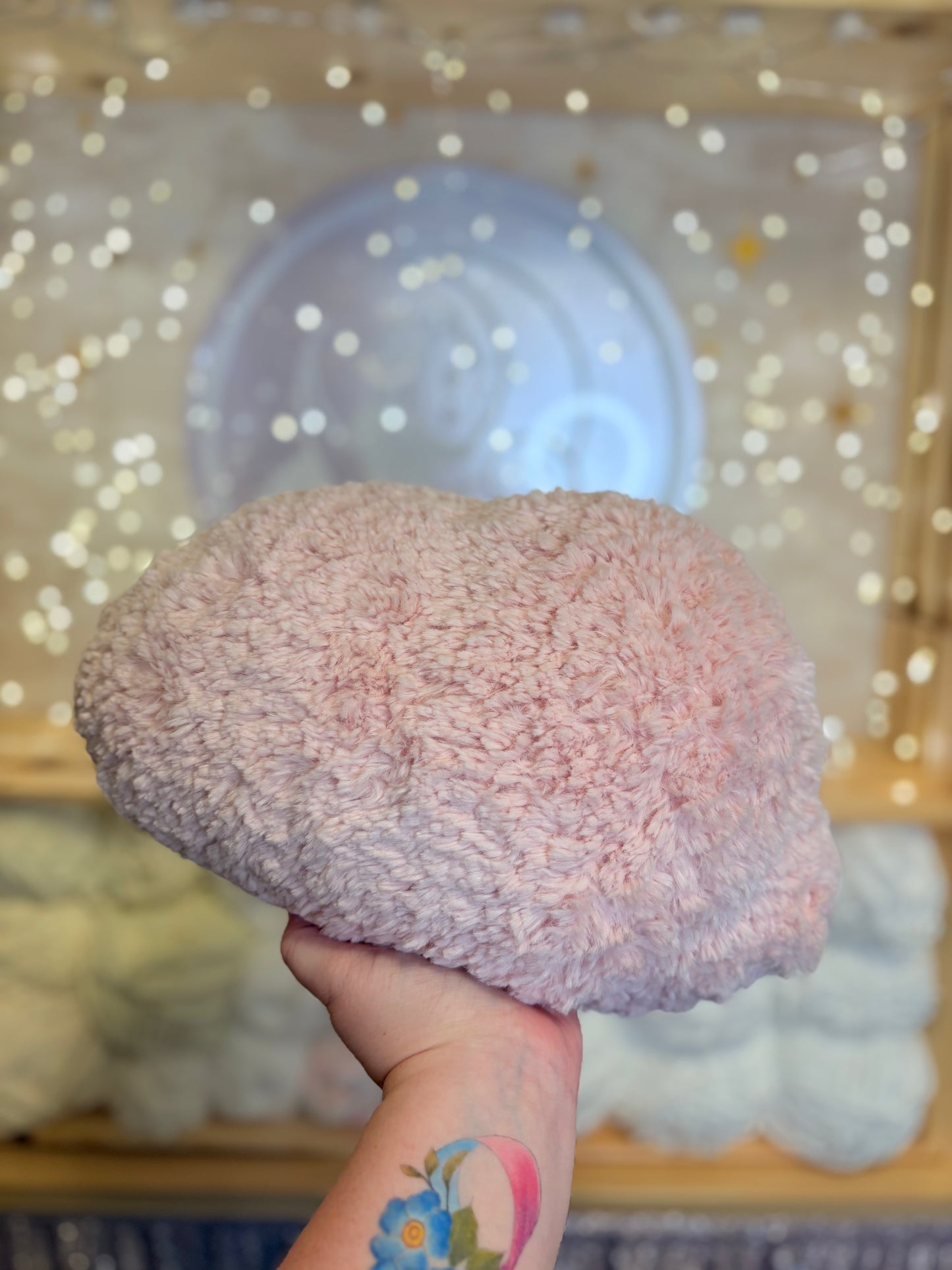 Fluffy Pink Cloud WEIGHTED Handmade Crochet Plushie Pillow