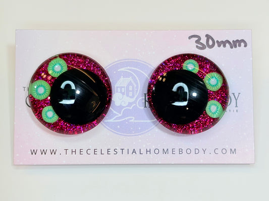 Kiwi Hot Pink Fruit Collection 3D Safety Eyes - 30mm