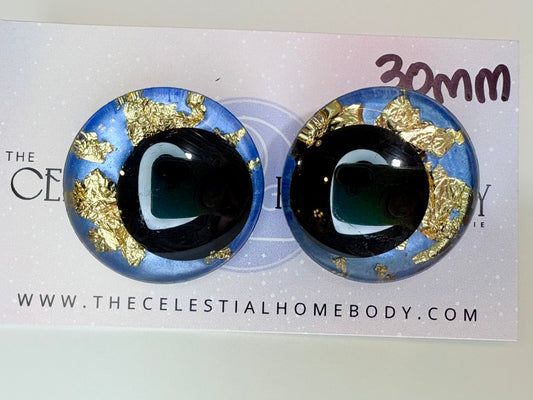 Regency Blue/Gold Foil 3D Safety Eyes - 20mm, 25mm, 30mm
