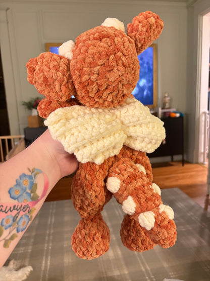 Baby Dragon Snuggler Handmade Crochet Plushie