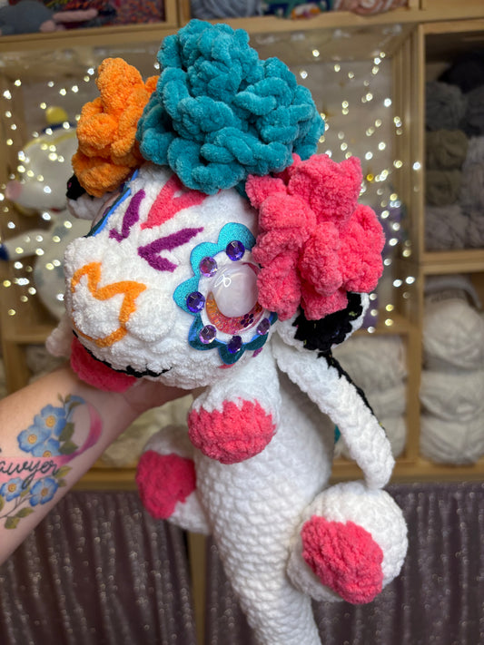 Day of the Dead Dragon Sugar Skull Handmade Crochet Plushie