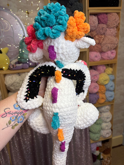 Day of the Dead Dragon Sugar Skull Handmade Crochet Plushie