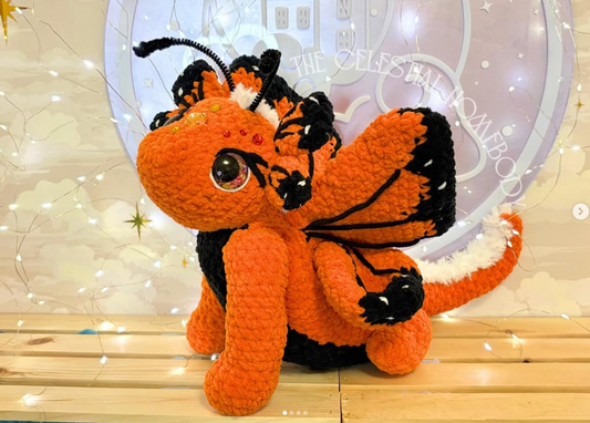 Monarch Butterfly Dragon Handmade Crochet Plushie