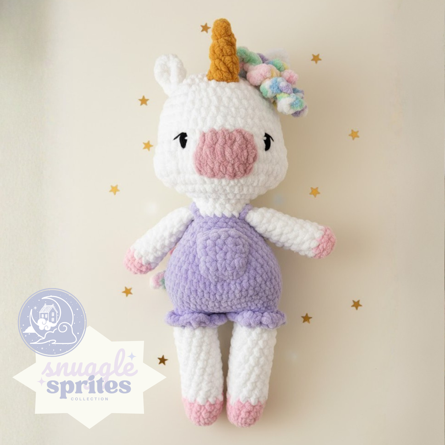 Luna the Unicorn Low-Sew Crochet Amigurumi Pattern DIGITAL DOWNLOAD - Snuggle Sprites Collection (Copy)